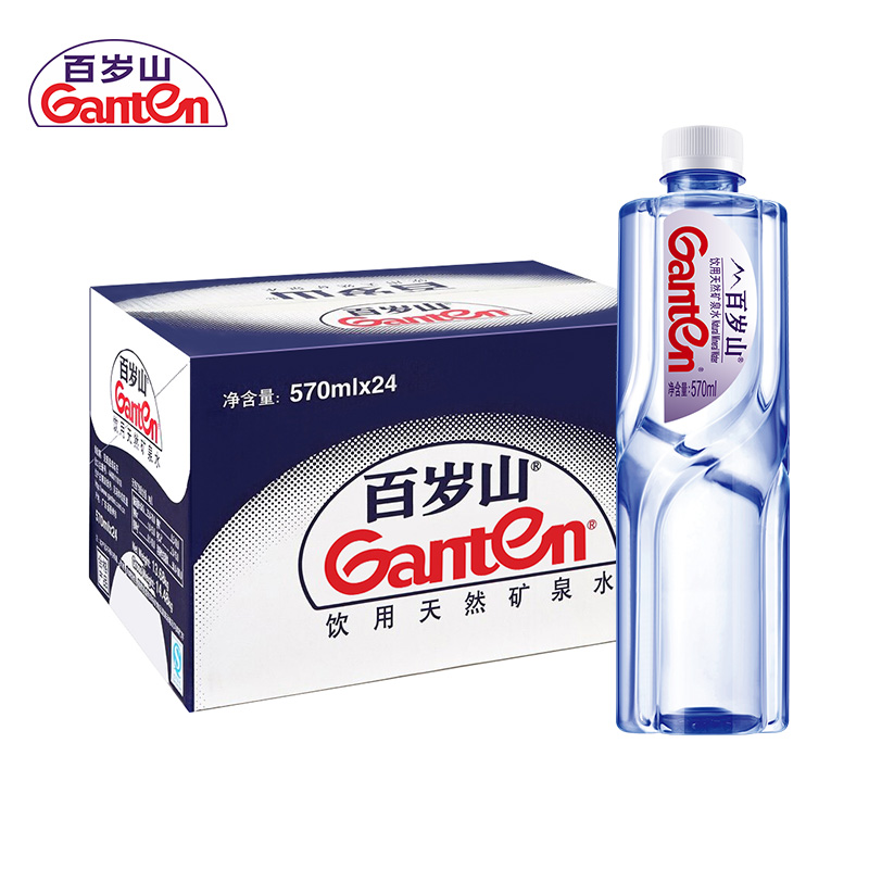 景田 百岁山 天然矿泉水 570ml*24瓶 整箱装