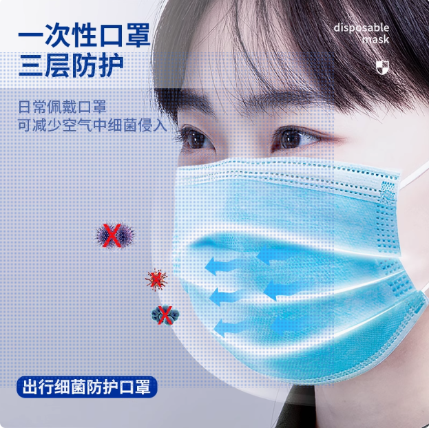 得力口罩成人医用外科50只装